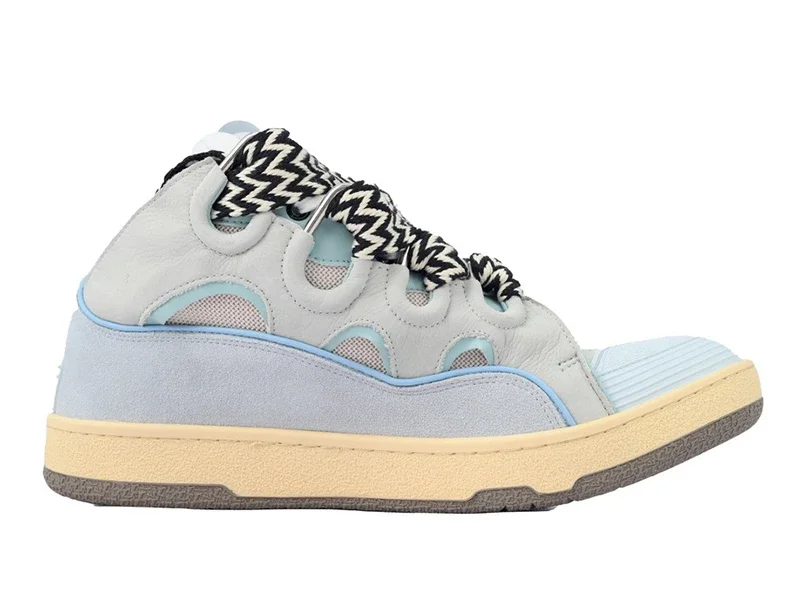 Lanvin Curb Sneakers Blanco Azul Claro