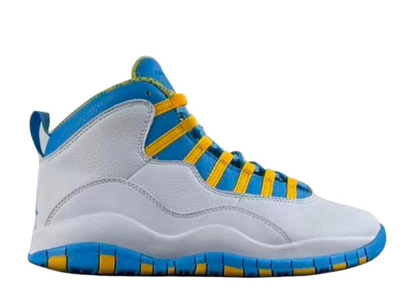 Jordan Air Jordan 10 Image White Blue Yellow Sneakers