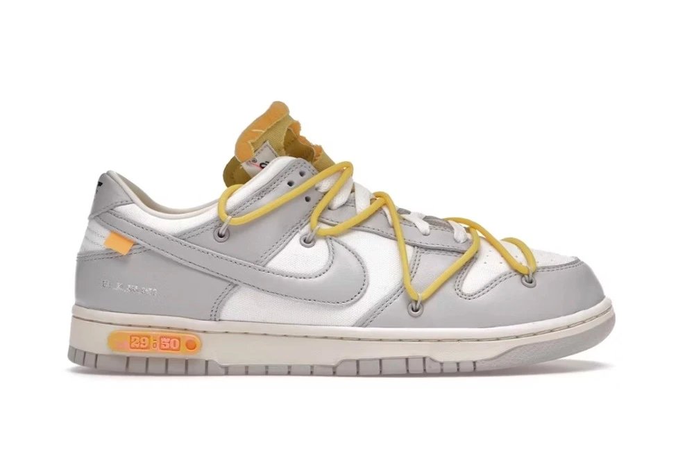 Nike Dunk Low Off-White Grey Yellow Sneakers