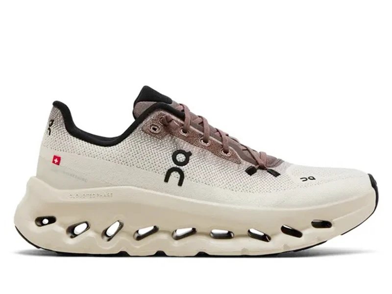 On Cloudmonster White Brown Sneakers