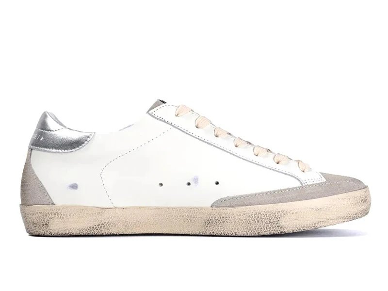 GGDB Super Star Sneakers White/Ice Gray/Gold Glitter