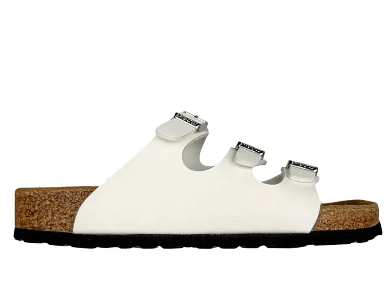 Birkenstock Florida Flex Platform Slides Blanco