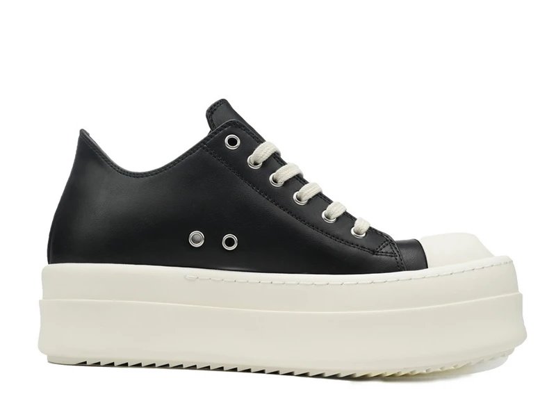 Rick Owens Mega Bumper Low Black White Sneakers