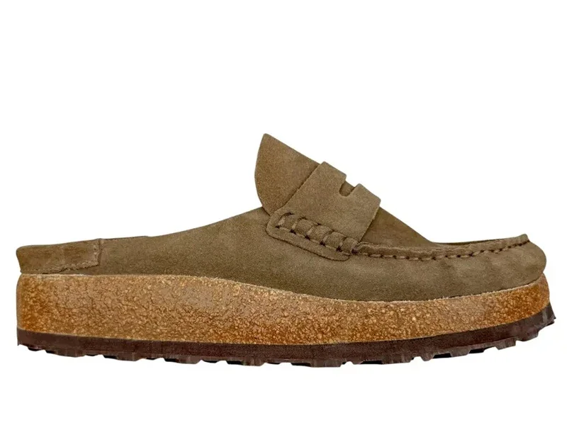 Birkenstock Naples Mule en Ante Marrón Topo