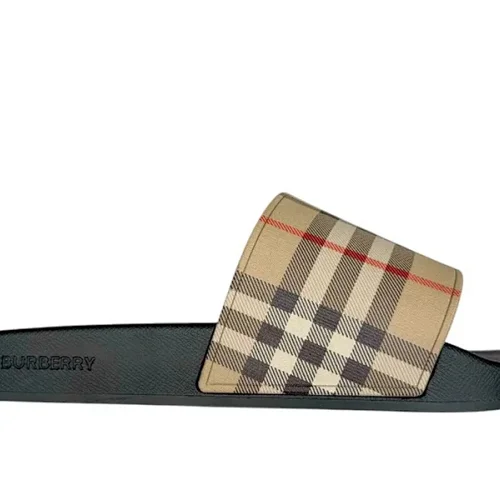 Burberry Vintage Check Furley Slides Marrón