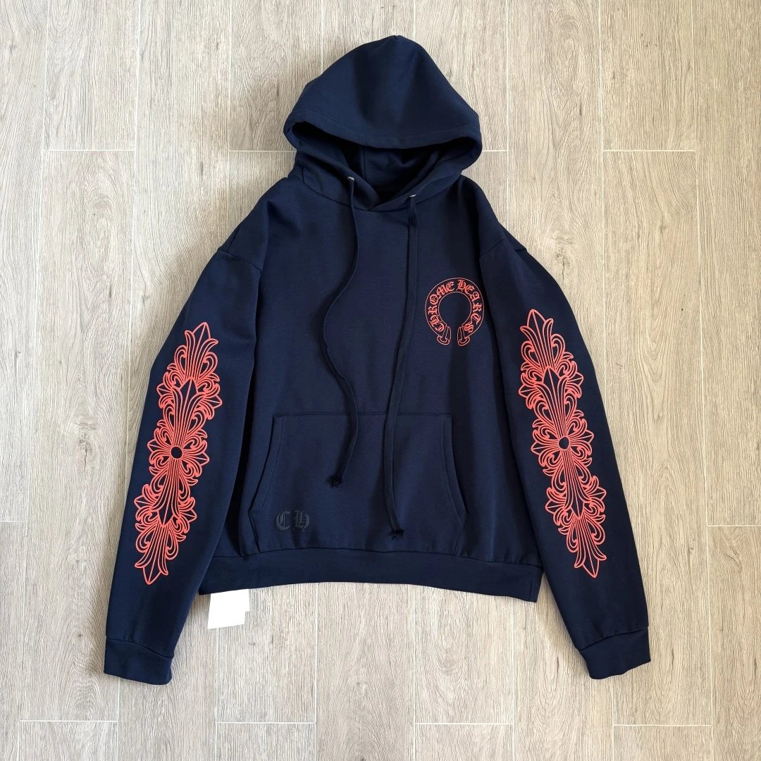 Hidden Blue SOLD New York ➗  Limited edition new navy blue and red horseshoe flower arm hoodie