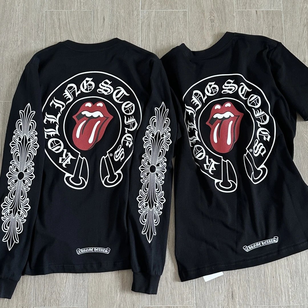 X Rolling Stones Red Tongue Long Sleeve T-shirt, Unisex
