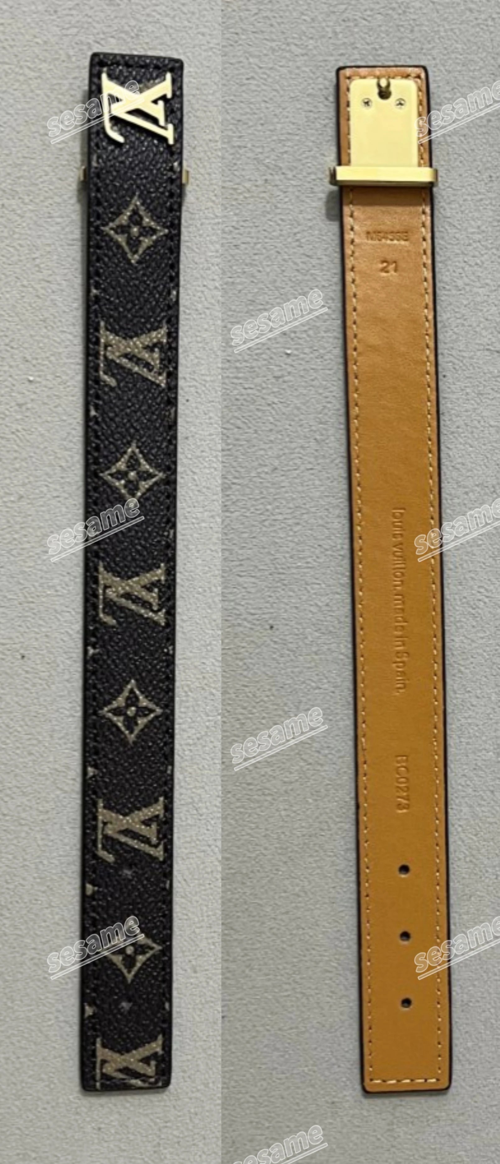 Gold buckle brown ribbon