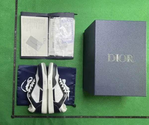 Dior B23 Low Top Sneakers Navy and White Sneakers - 1