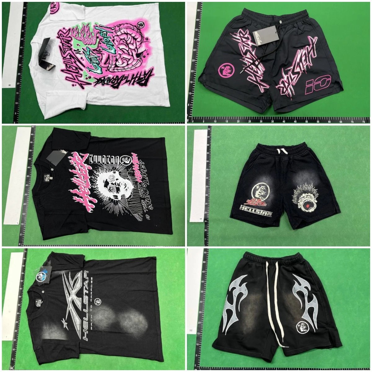 Hellstar Studios Distressed Black Graphic Shorts - 5