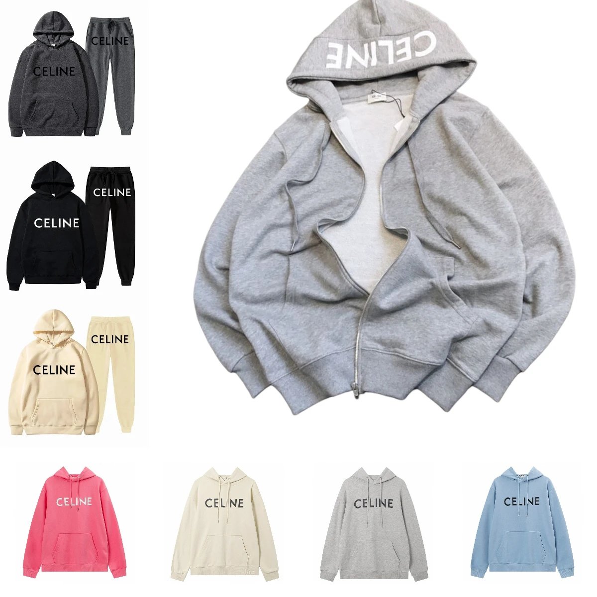 Celine Logo Hoodie Tracksuit [