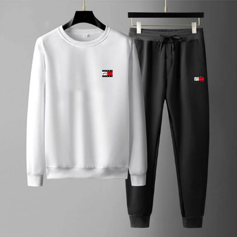 Lacoste Tracksuits Crewneck sweatshirt and jogger set with crocodile logo — BB-011
