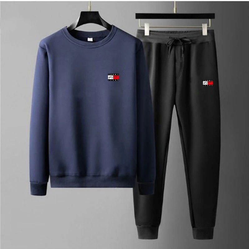Lacoste Tracksuits Crewneck sweatshirt and jogger set with crocodile logo — BB-014