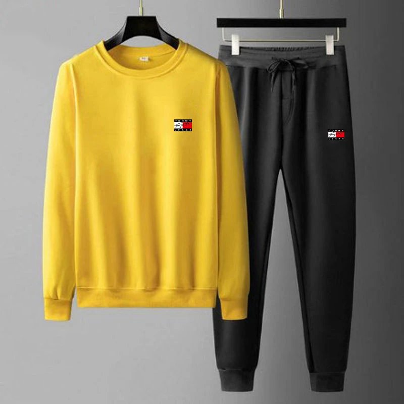 Lacoste Tracksuits Crewneck sweatshirt and jogger set with crocodile logo — BB-016