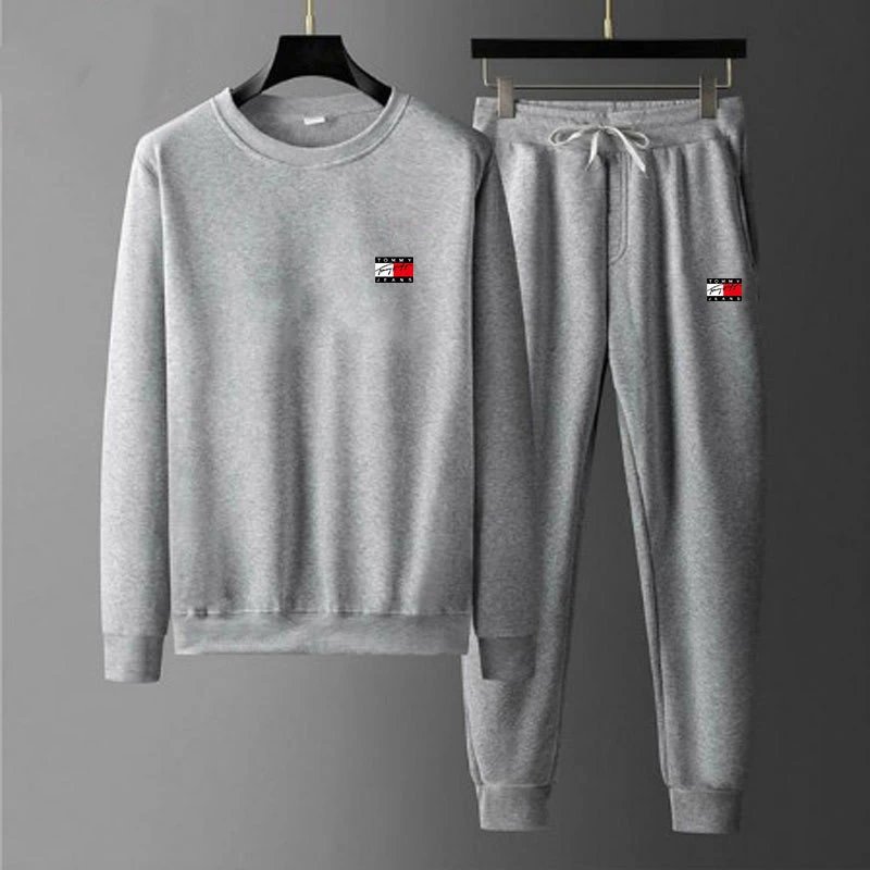 Lacoste Tracksuits Crewneck sweatshirt and jogger set with crocodile logo — BB-020