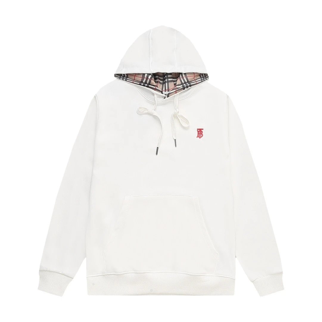 Burberry Hoodies & Sweatshirts Plaid-Lined Zip-Up Hoodie — LM029