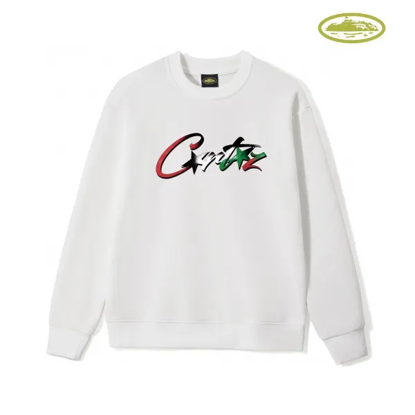 Corteiz Script Logo White Hoodie - 1