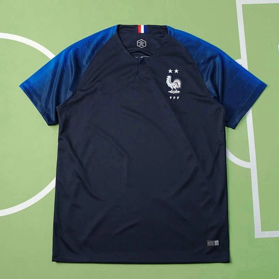 DX1-7 France 2018 Home Retro Jersey (Fan Version) (Customized Printing/Numbering Orders Are Non-Refundable)