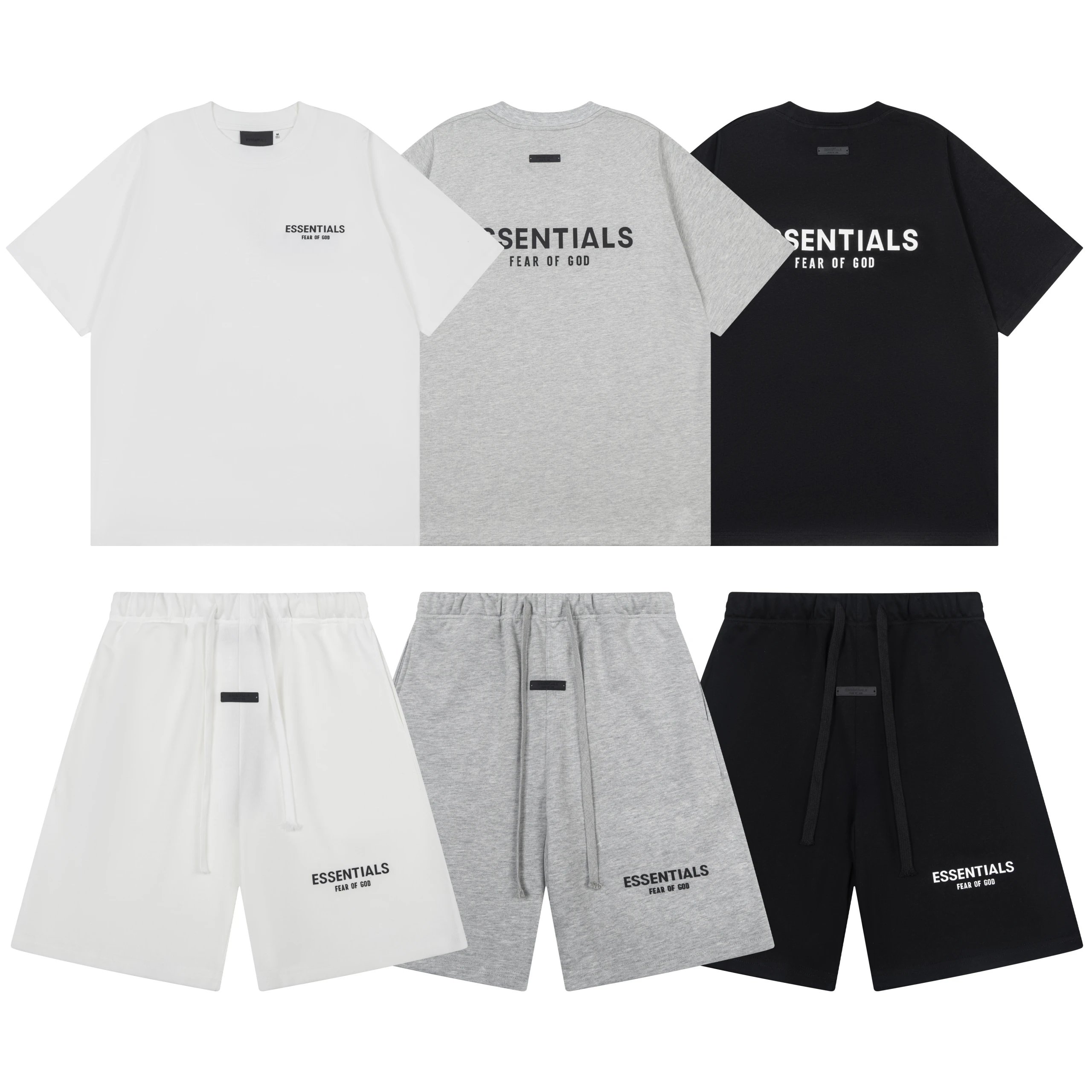 DX14 Letter Print Crew Neck Short Sleeve 3D Print Top and Shorts Set