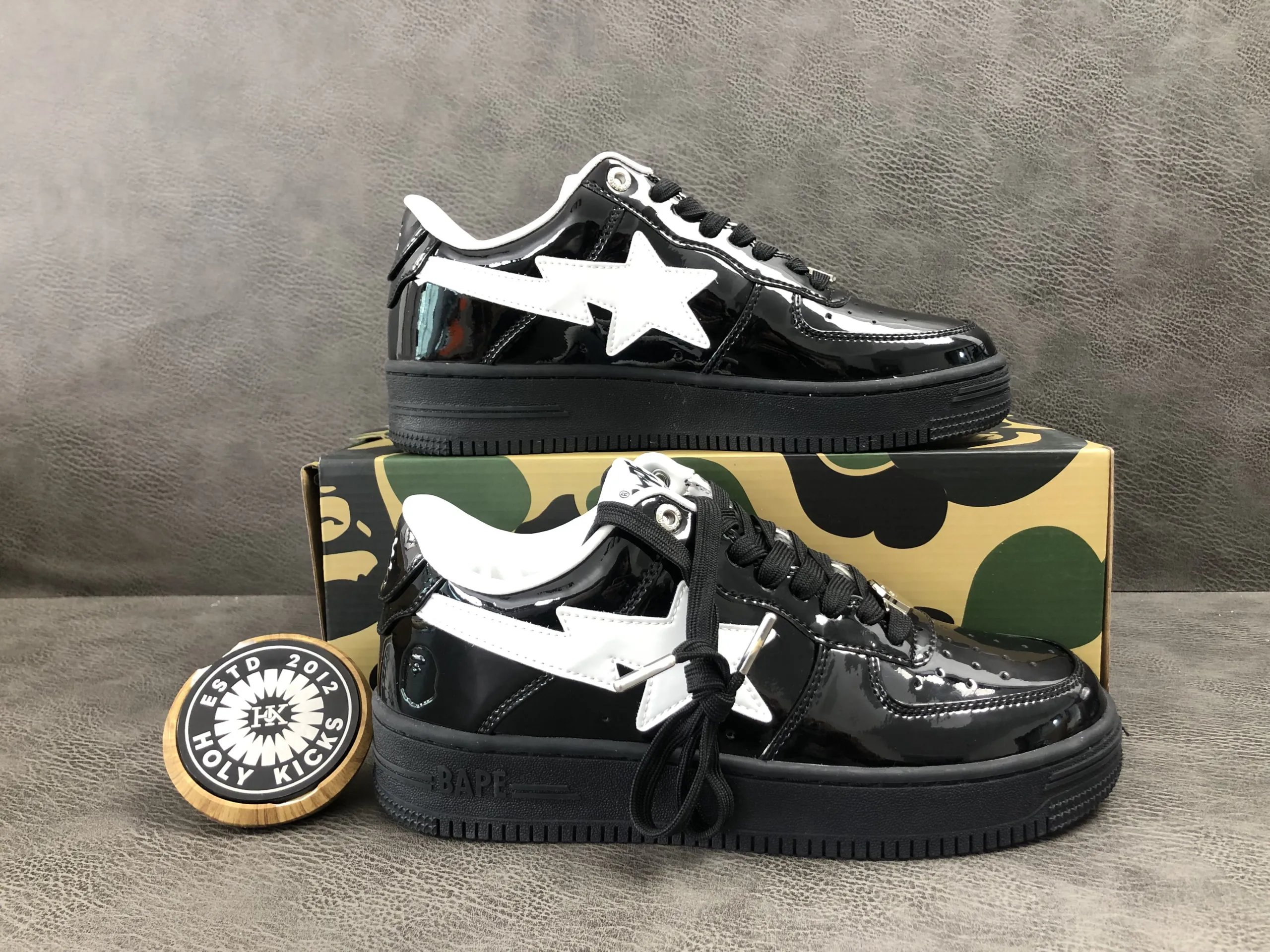 BAPE Bape Sta Low Black White