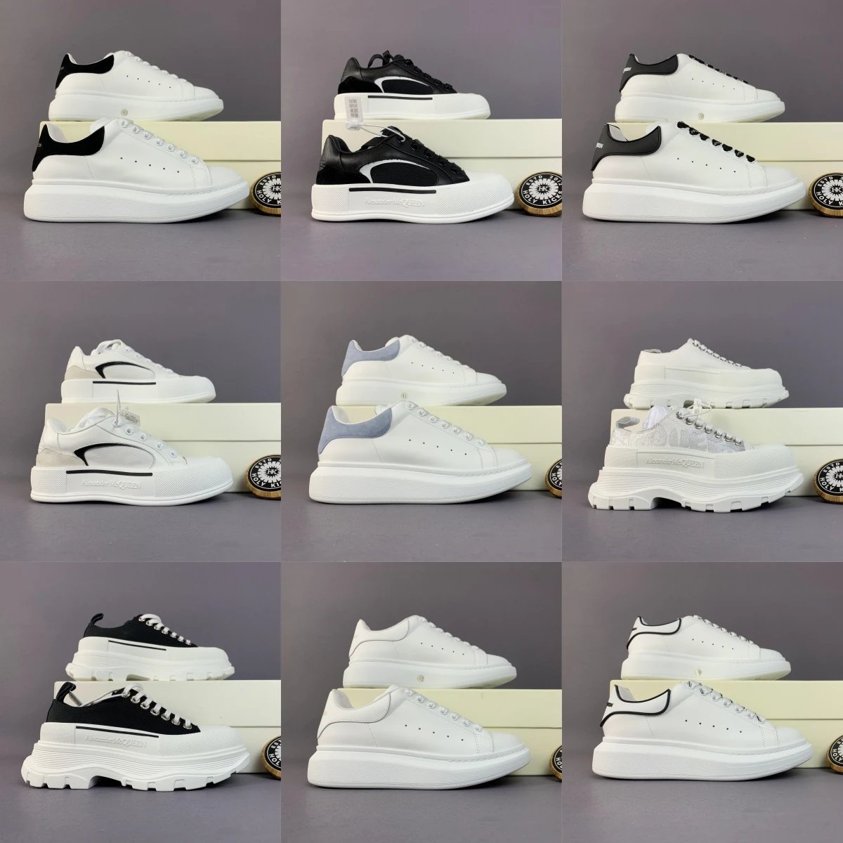 Alexander McQueen Oversized Sneaker in Gray and White Chunky Sneakers - 4