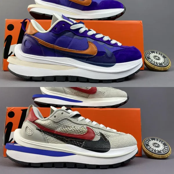 Nike x Sacai Vaporwaffle Multicolor Burgundy Green Sneakers - 5