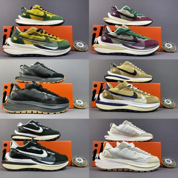 Nike x Sacai Vaporwaffle Multicolor Burgundy Green Sneakers - 4