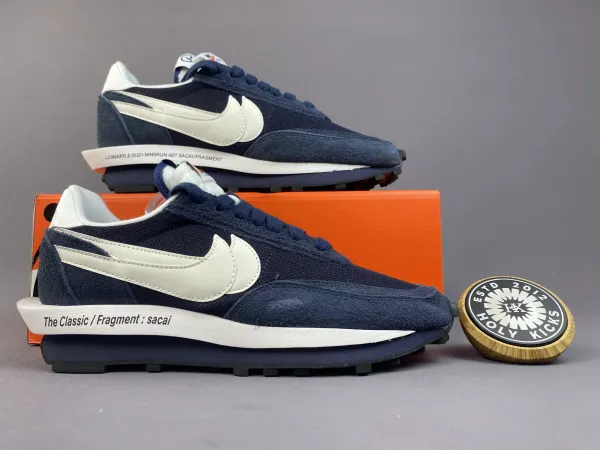 Nike x Sacai x Fragment Design LDWaffle Navy White Sneakers - 1