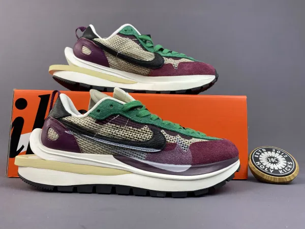 Nike x Sacai Vaporwaffle Multicolor Burgundy Green Sneakers - 1
