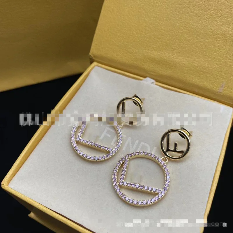 Fendi Gold Crystal Hoop Earrings Jewelry