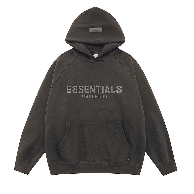 Fear of God Essentials Hoodie Front Logo Black