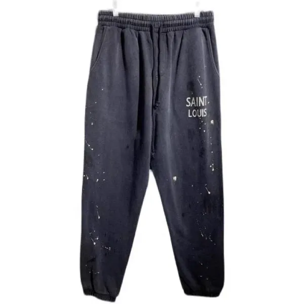 Design Saint Louis Paint Splatter Sweatpants Black Sweatpants - 1