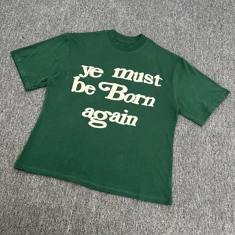 Design Ye Must Be Born Again Green Graphic T-Shirt - 1