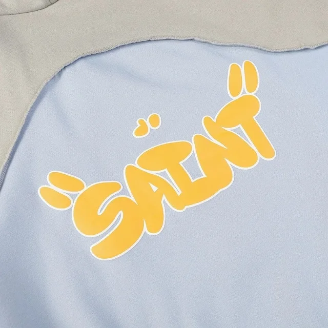 Unbranded Hoodies & Sweatshirts Color-Block Padded Hoodie with SAINT Graphic product detail image 9