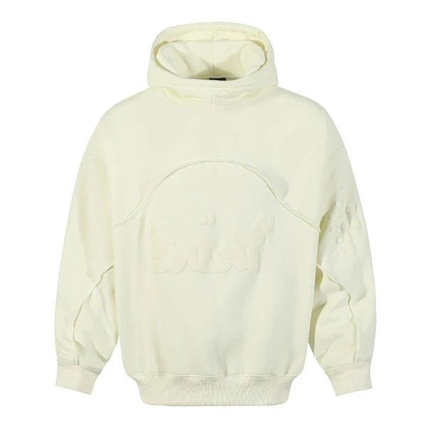 Unbranded Hoodies & Sweatshirts Color-Block Padded Hoodie with SAINT Graphic — Apricot padded