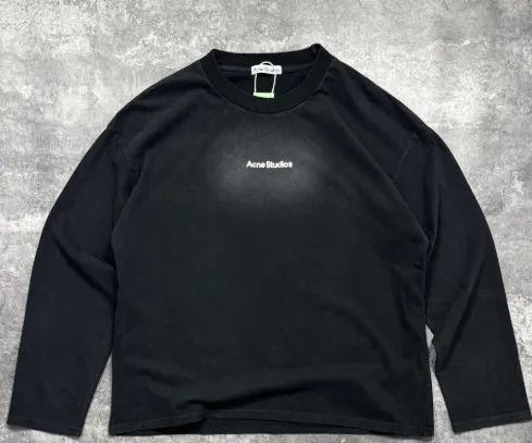 Acne Studios Logo Print Black Long-Sleeve T-Shirt - 1