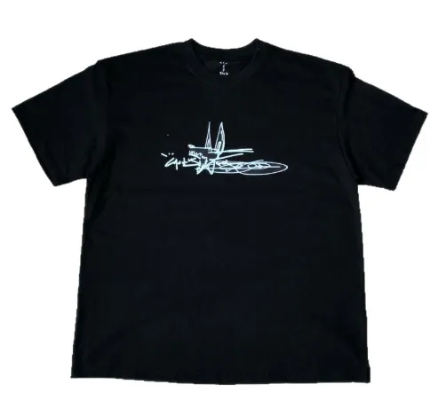 Travis Scott x Nike Cactus Jack Scribble Logo Black T-Shirt - 1