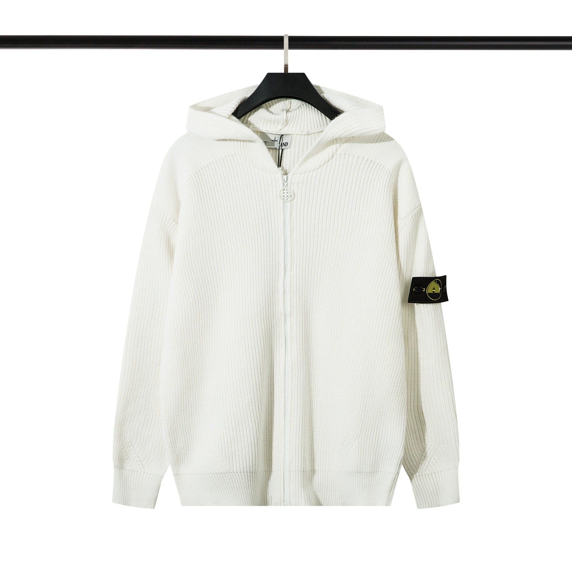 Zip Solid Color Hooded Sweater photo 7