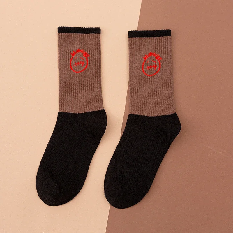Travis Scott Cactus Jack embroidered ghost face mid-calf socks