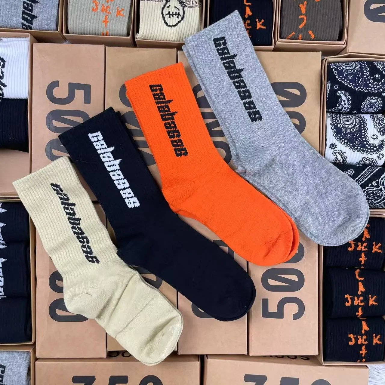 Supreme Box Logo Socks, Nike Swoosh Crew Socks, Off-White Socks, and Assorted Streetwear Socks - 18