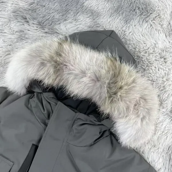Moncler Maya Down Jacket Gray with Fur Trim Parka - 13