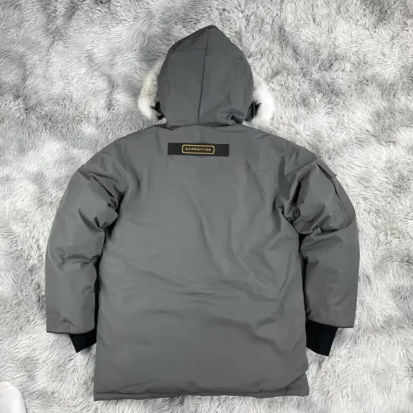 Moncler Maya Down Jacket Gray with Fur Trim Parka - 8