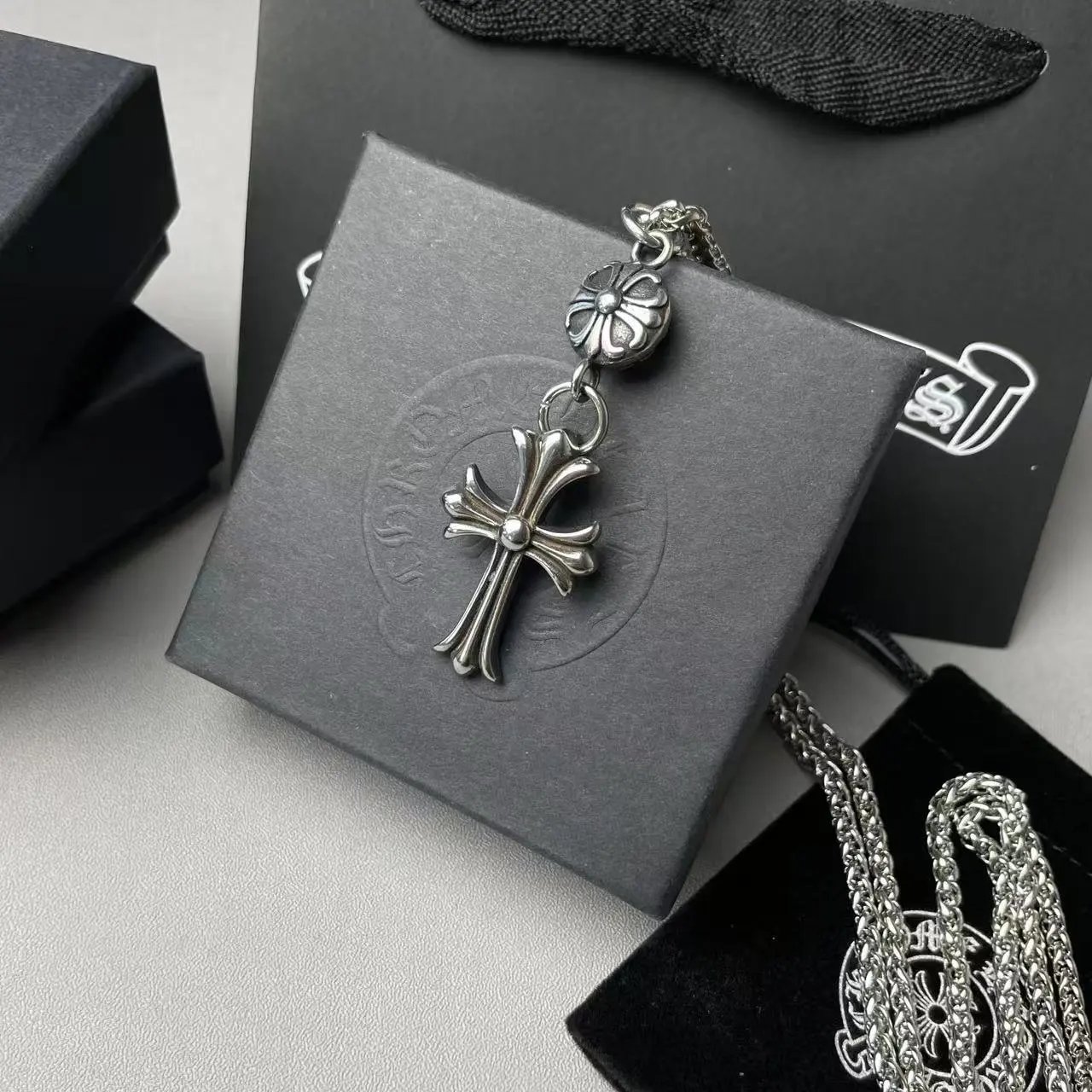 Chrome Hearts Spike Pendant Necklace Silver - 7