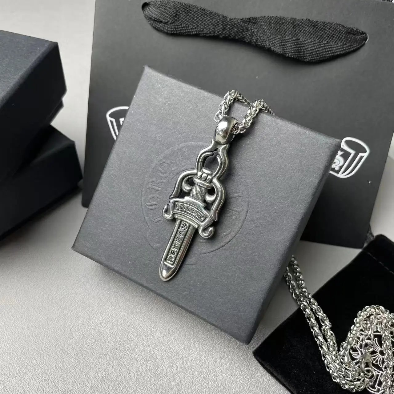 Chrome Hearts Spike Pendant Necklace Silver - 10