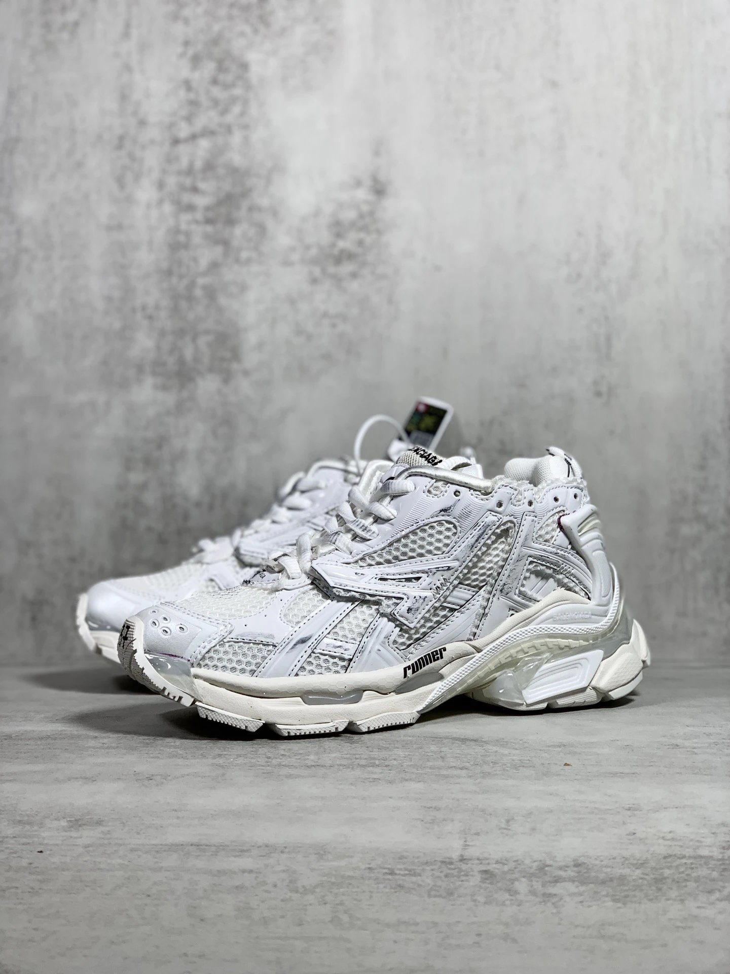 Balenciaga x Asics Runner White Red Blue Pink Chunky Sneakers - 3