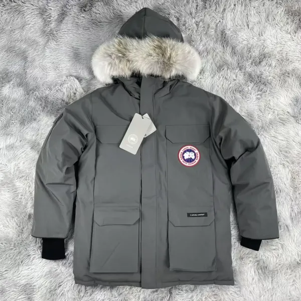 Moncler Maya Down Jacket Gray with Fur Trim Parka - 7
