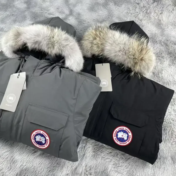 Moncler Maya Down Jacket Gray with Fur Trim Parka - 6