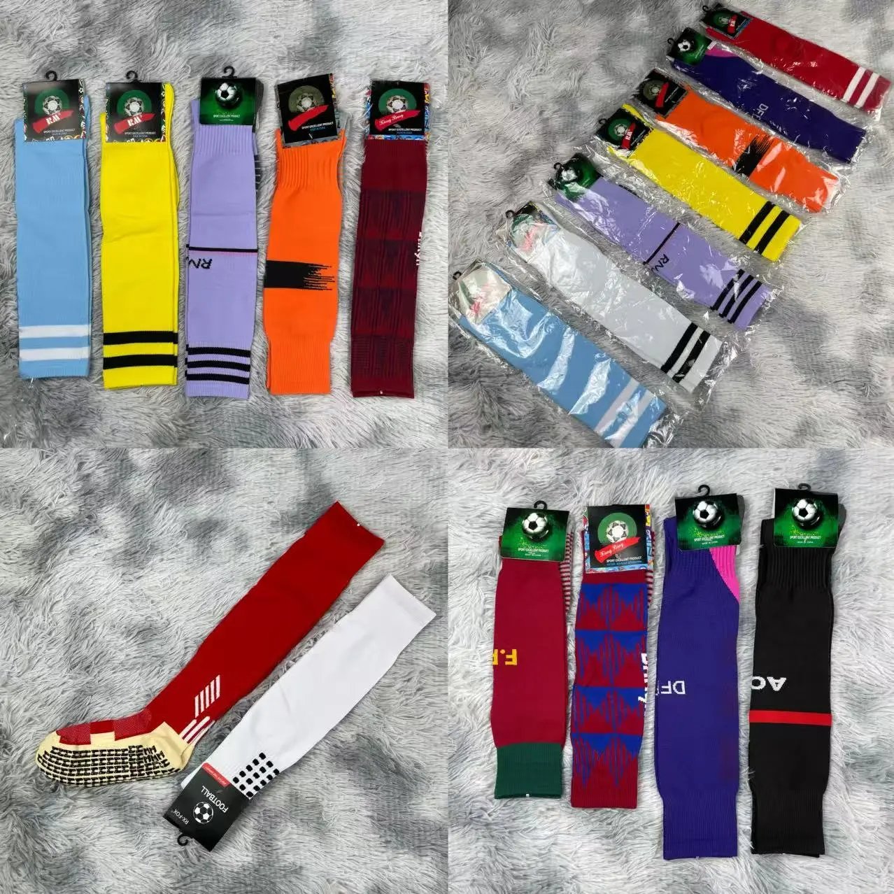 Generic Football Socks Assorted Colors Sporty Knee-High Socks