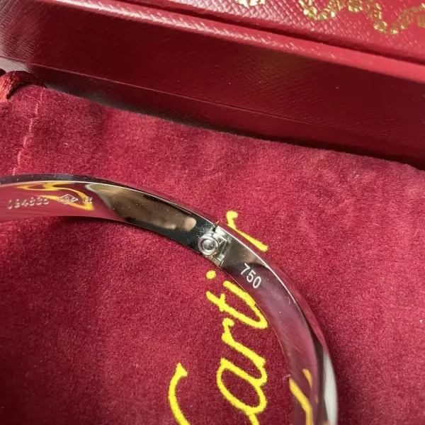 Cartier Love Bracelet Medium Silver with Diamonds Bracelet - 14