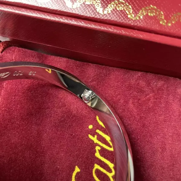 Cartier Love Bracelet Medium Silver with Diamonds Bracelet - 13